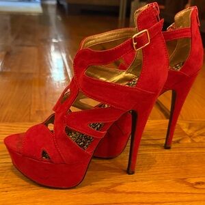 Red High Heel Sandals